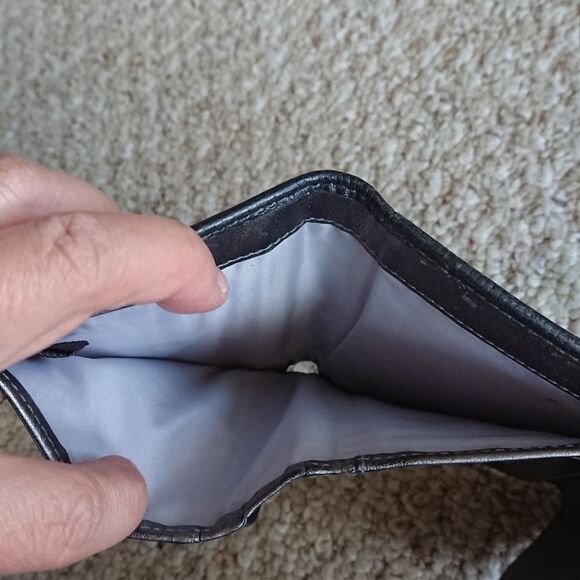 Coach Madison gray op art signature jacquard fabric and Leather Trifold Wallet - Picture 5 of 12